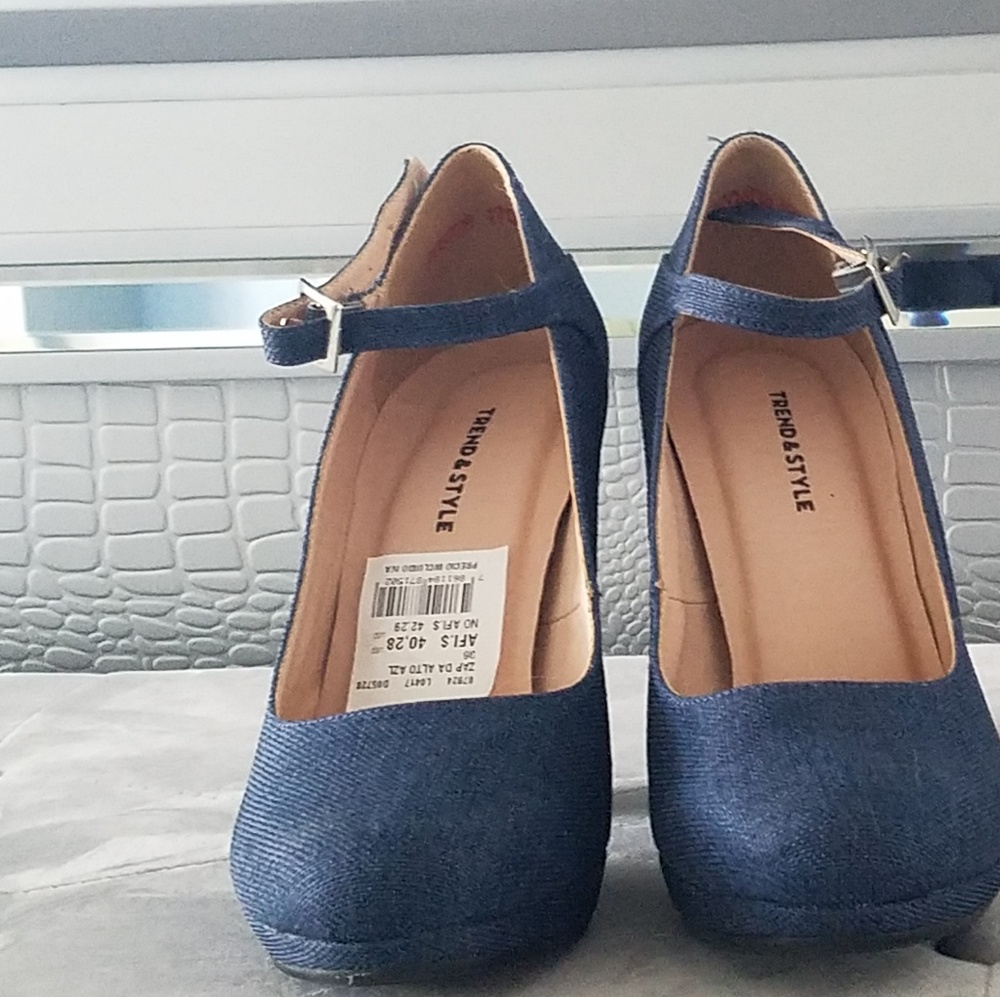 Denim heels